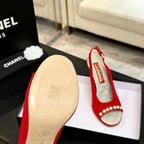 Chanel 26A Slingback Red in Velvet 672991