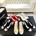 Chanel 26A Slingback Black in Velvet 672992