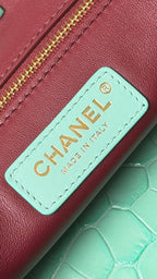 CC 26S Cerf Classic Commuter Tote Bag in Mint Green Crocodile-Embossed Calfskin (made - to - order)