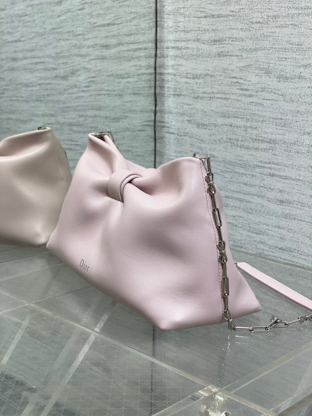 Dior 26 Bow Chain Bag in Rose Pink Lambskin