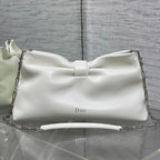 Dior 26 Bow Chain Bag in White Lambskin
