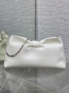 Dior 26 Bow Chain Bag in White Lambskin