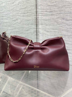 Dior 26 Bow Chain Bag in Burgundy Lambskin