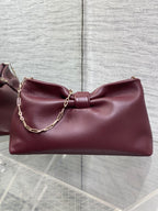 Dior 26 Bow Chain Bag in Burgundy Lambskin