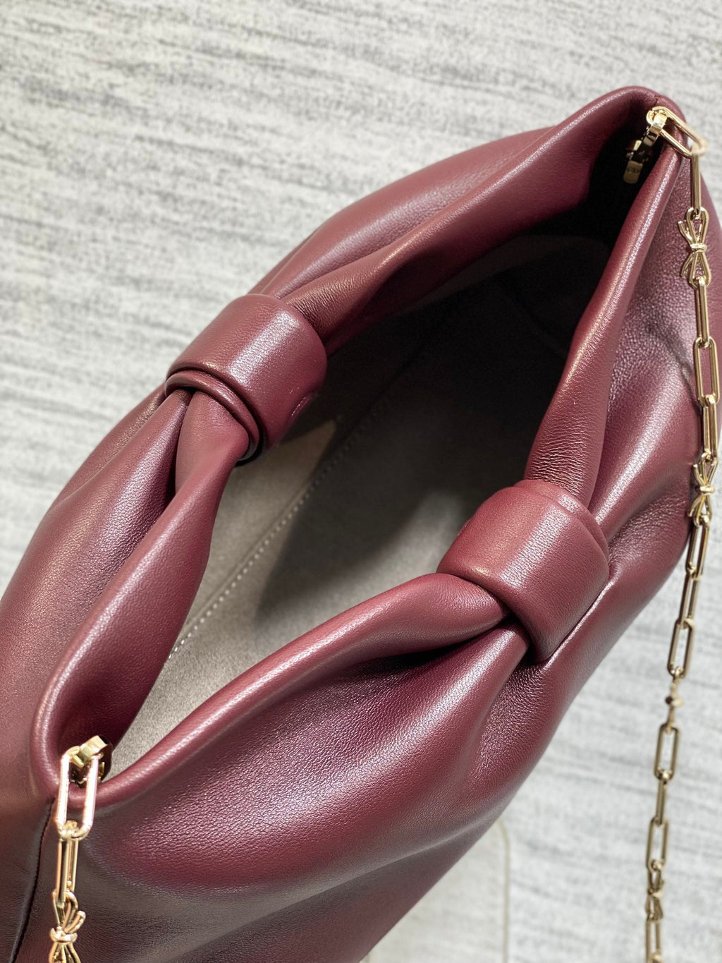 Dior 26 Bow Chain Bag in Burgundy Lambskin