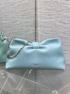 Dior 26 Bow Chain Bag in Blue Lambskin
