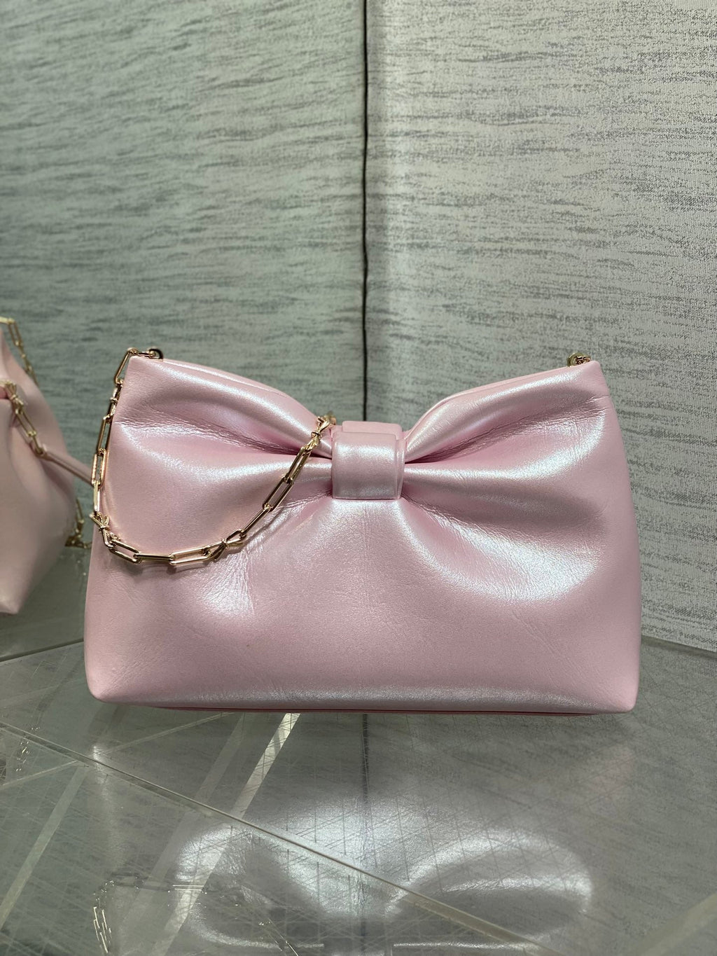 Dior 26 Bow Chain Bag in Glossy Pink Lambskin