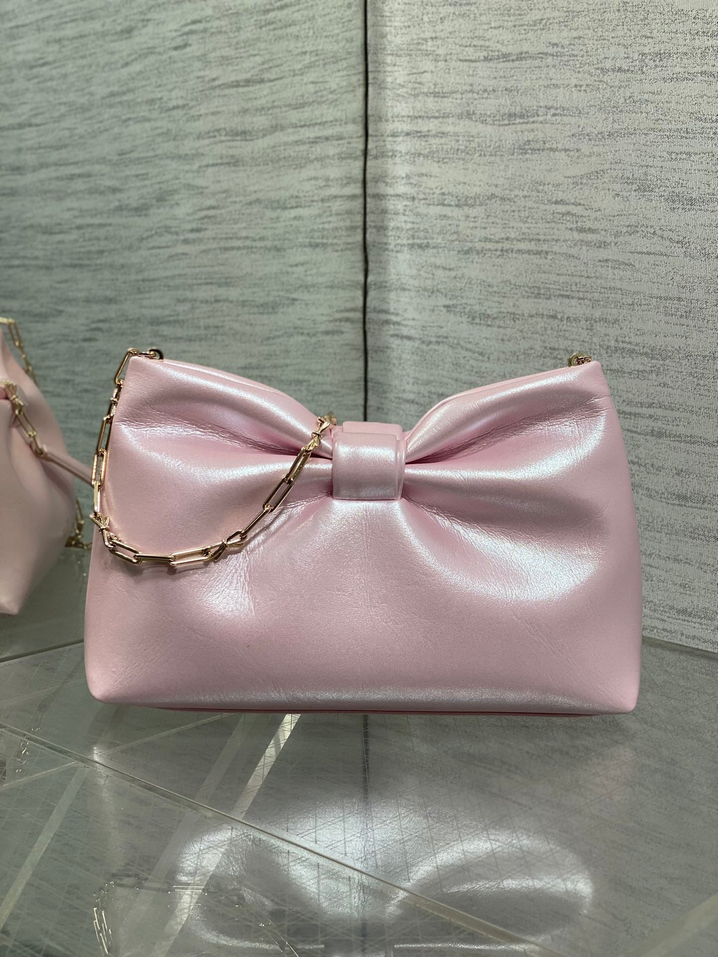 Dior 26 Bow Chain Bag in Glossy Pink Lambskin