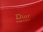 Dior 26 Bow Pearl Chain Clutch In Red Glossy Lambskin GHW