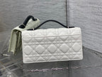 Dior 26 Bow Pearl Chain Clutch Two Tone White Black Lambskin SHW