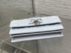 Dior 26 Bow Pearl Chain Clutch Light Grey Lambskin SHW
