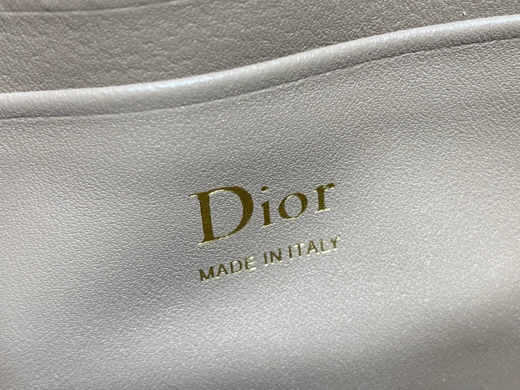 Dior 26 Bow Pearl Chain Clutch Chocolate Brown Lambskin GHW