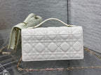 Dior 26 Bow Pearl Chain Clutch White Lambskin GHW