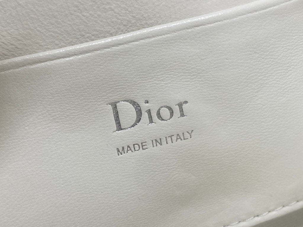 Dior 26 Bow Pouch 20cm in White Lambskin