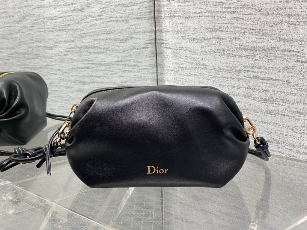 Dior 26 Bow Pouch 20cm in Black Lambskin