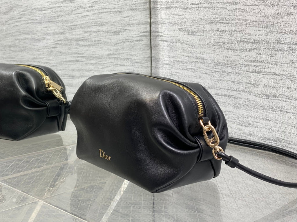 Dior 26 Bow Pouch 20cm in Black Lambskin