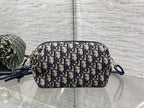 Dior 26 Bow Pouch 20cm in Blue Jacquard Lambskin