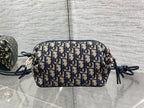 Dior 26 Bow Pouch 20cm in Blue Jacquard Lambskin