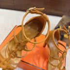 HM 26ss High Heels Sandals 10.5 Light Brown Suede 686014