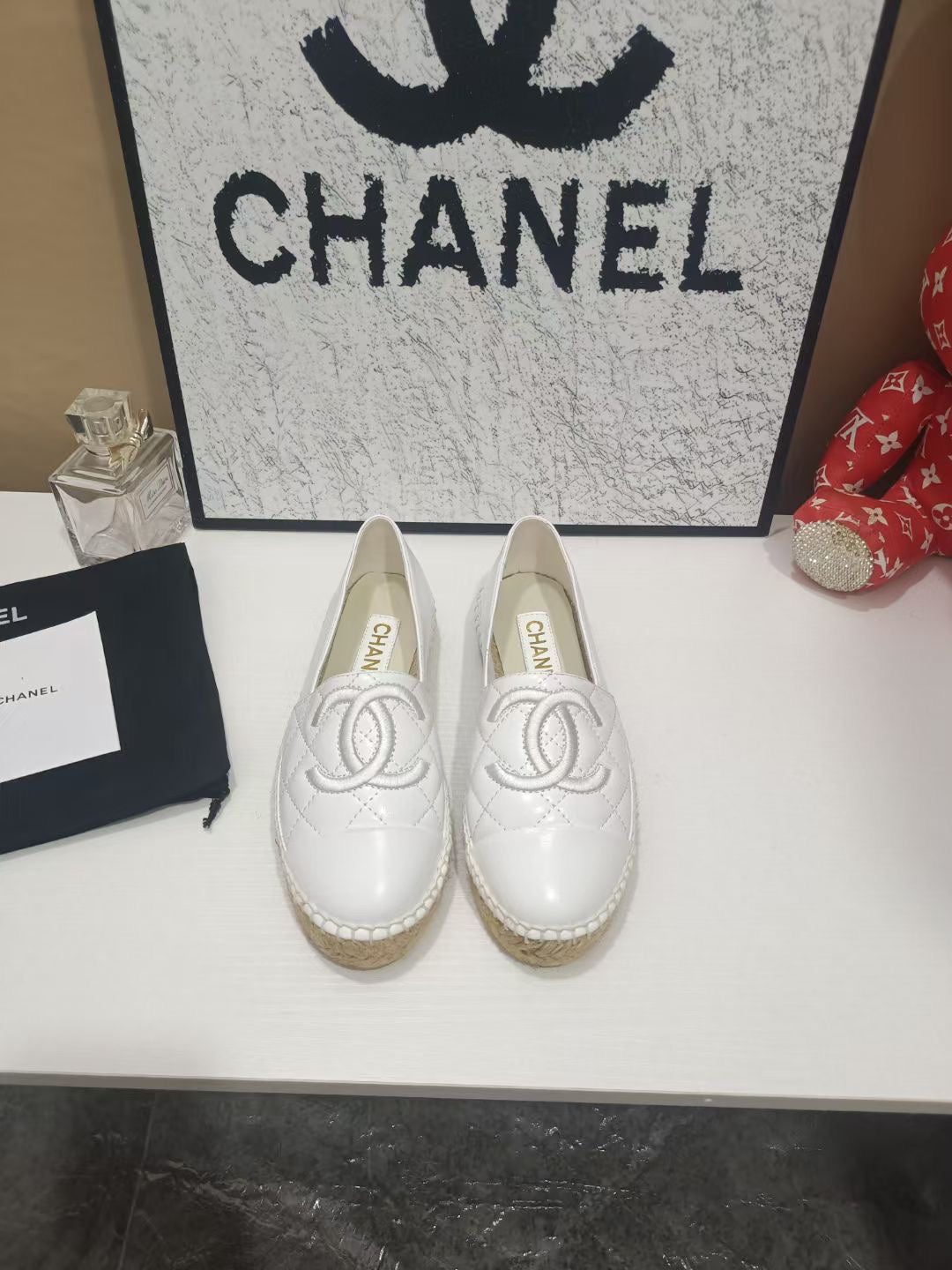Chanel Espadrilles White in Cowhide 684835