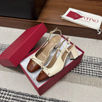 Valentino Garavani Slingback 60 Brown Cream in Sheepskin 685895