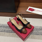 Valentino Garavani Slingback 60 Dark Brown Black in Sheepskin 685893