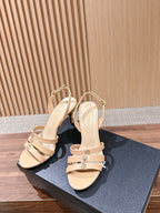 CC 26SS  Strappy High-Heeled 85 Sandals Light Beige in Cowhide 692563
