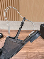 CC 26SS Slingback with Bow Black in Mesh 692553