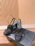 CC 26SS Slingback 80 with Bow Black in Mesh 692548