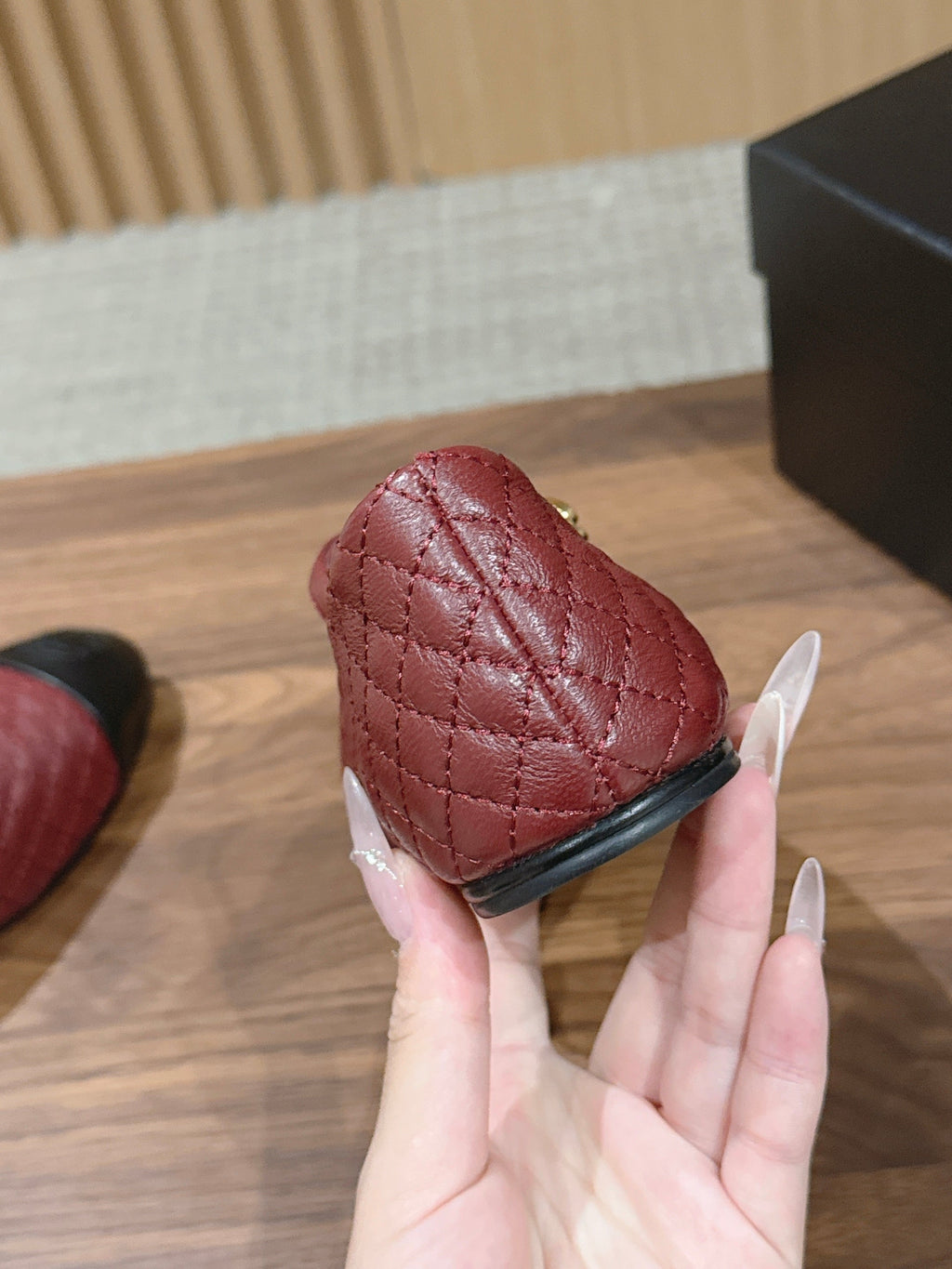 CC 26SS Quilted Mary Jane Burgundy in Calfskin 692538