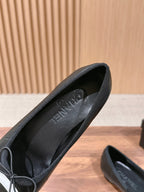 Chanel   Cambon Ballet Flats Black White in Lambskin 692528