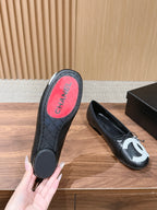 Chanel   Cambon Ballet Flats Black White in Lambskin 692528
