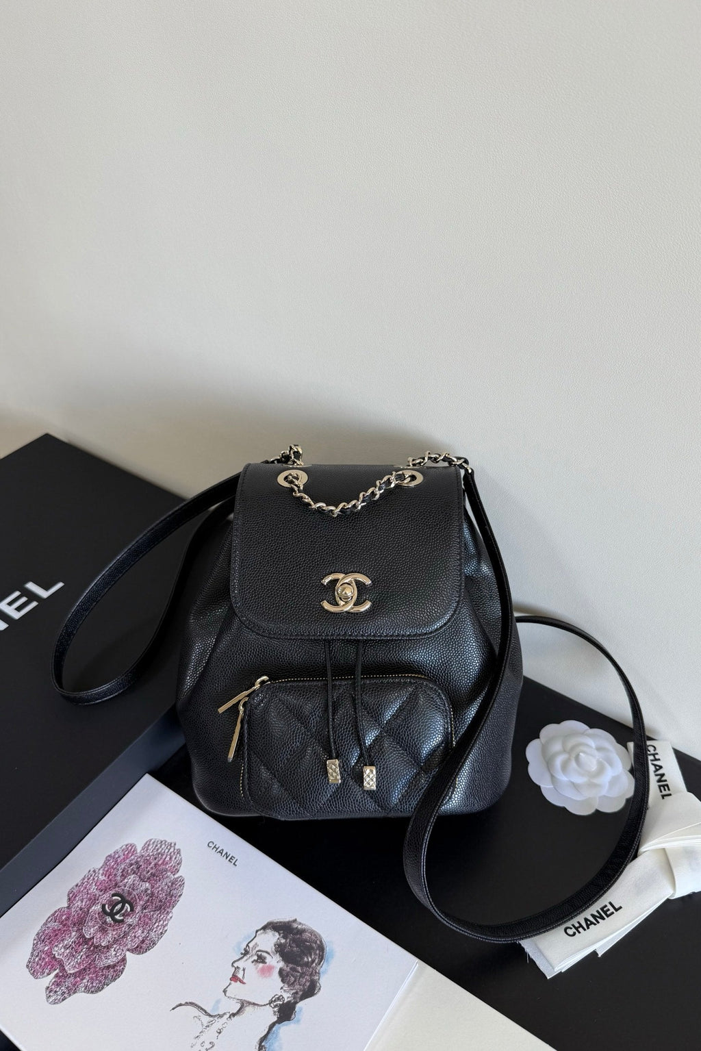 Chanel Affinity Duma Backpack 20cm Black in Cowhide