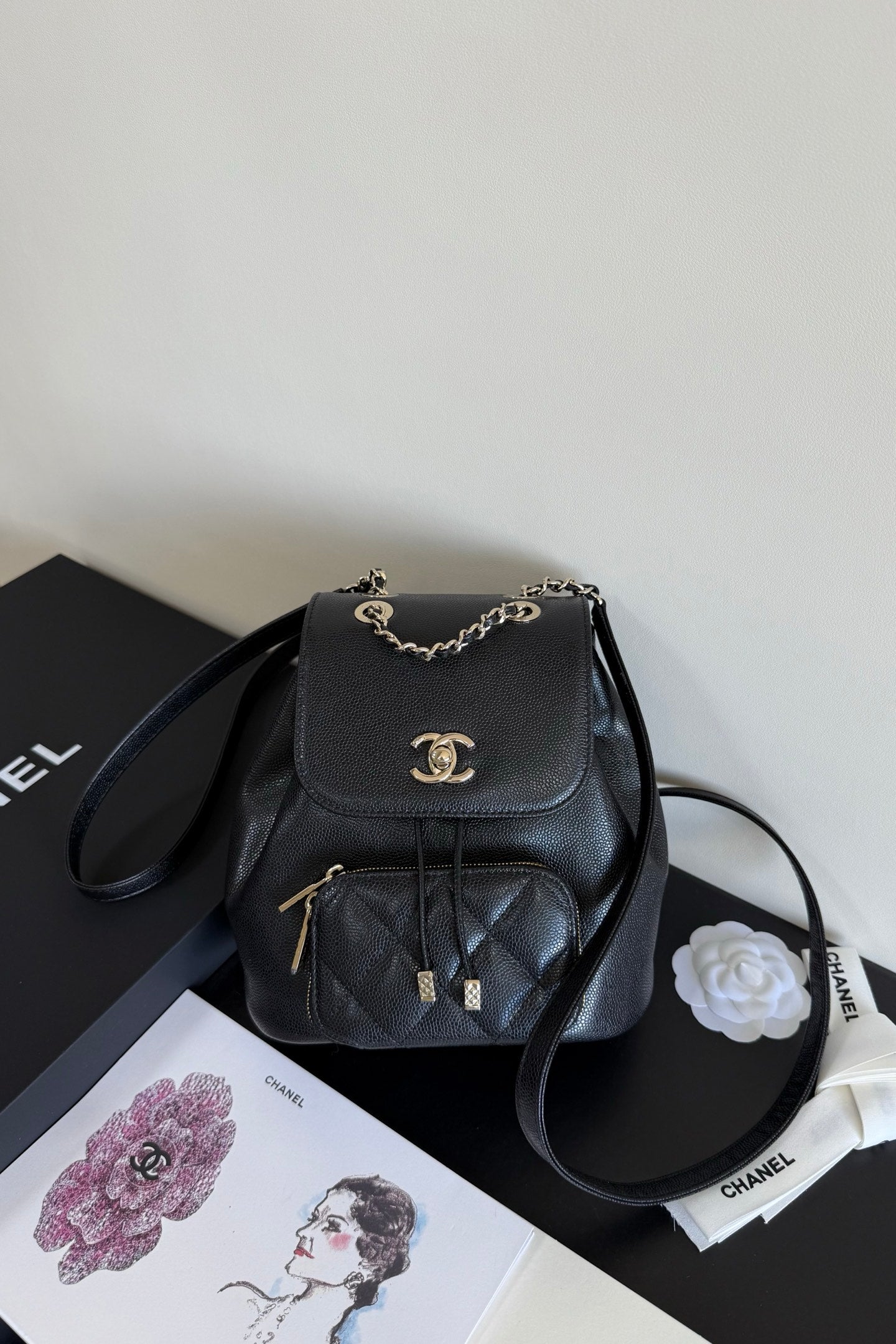 Chanel Affinity Duma Backpack 20cm Black in Cowhide