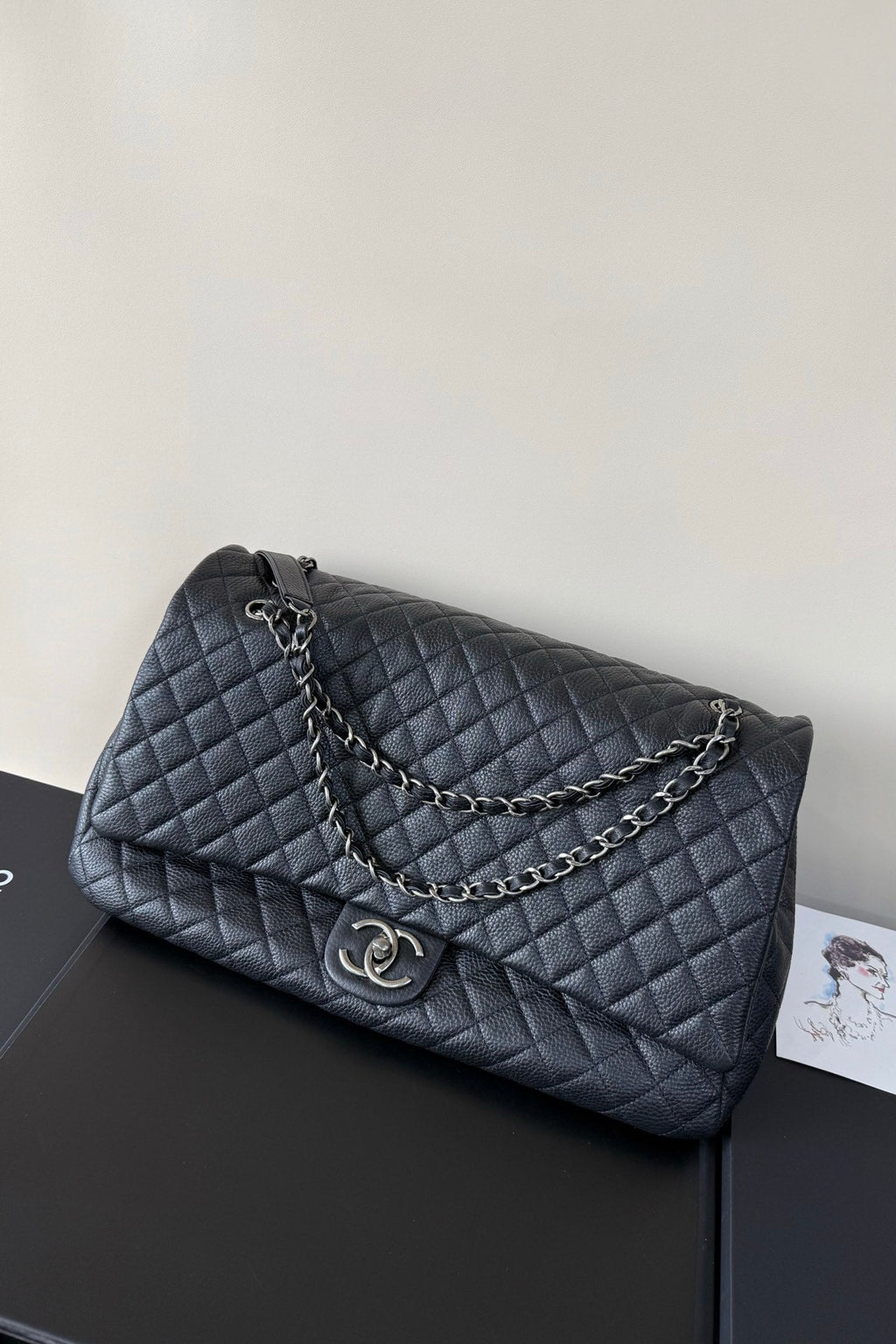 Chanel Carry-on bag 45cm Black in Cowhide
