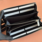 Gucci Web Trademark Zip Around Wallet Black in Cowhide 284918
