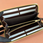 GG Marmont Series Full Zip Wallet Brown in Canvas 285027