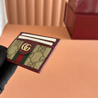 Gucci Ophidia Card holder Dark Brown Beige in Soft GG Supreme 285046