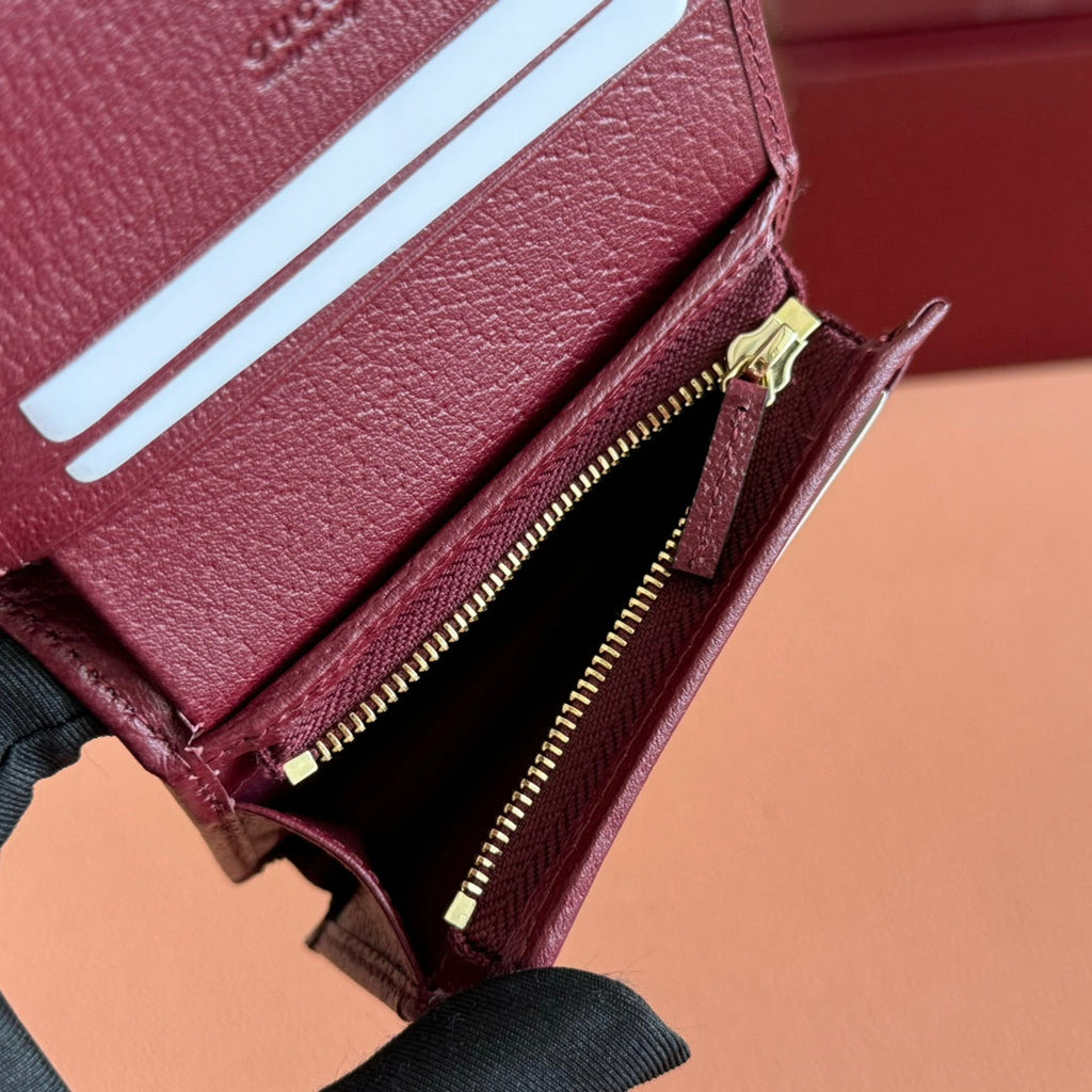 GG Ophidia Wallet 11 Dark Brown Beige in Soft GG Supreme 285047
