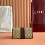 Gucci Ophidia Continental Wallet 19 Dark Brown Beige in Soft GG Supreme 285049