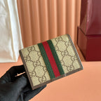 GG Ophidia Wallet 11 Brown Beige in Soft GG Supreme 285056