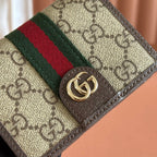 GG Ophidia Wallet 11 Brown Beige in Soft GG Supreme 285056
