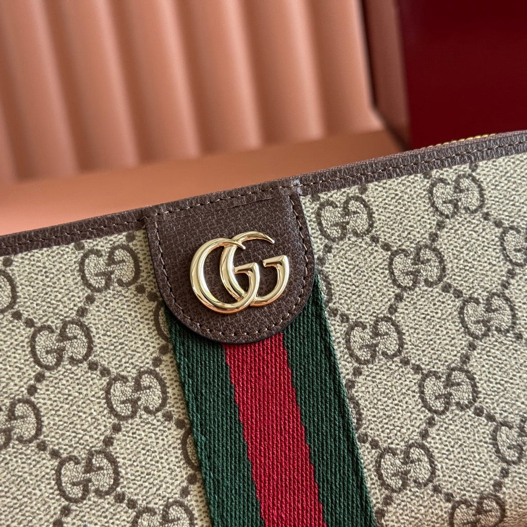 GG Ophidia Wallet 19.5 Brown Beige in Soft GG Supreme 285063