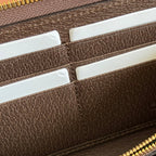 GG Ophidia Wallet 19.5 Brown Beige in Soft GG Supreme 285063