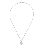 HAPPY PEDANT SILVER DIAMOND NECKLACE