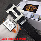 HM   Belt 38mm Black Cowhide Sliver Buckle 620254