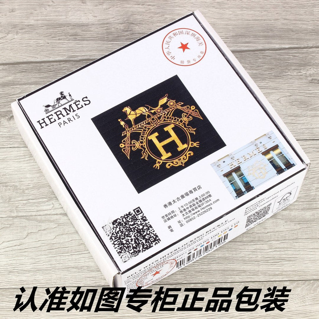 HM   Belt 38mm Black Crocodile Pattern Gold Buckle 620264