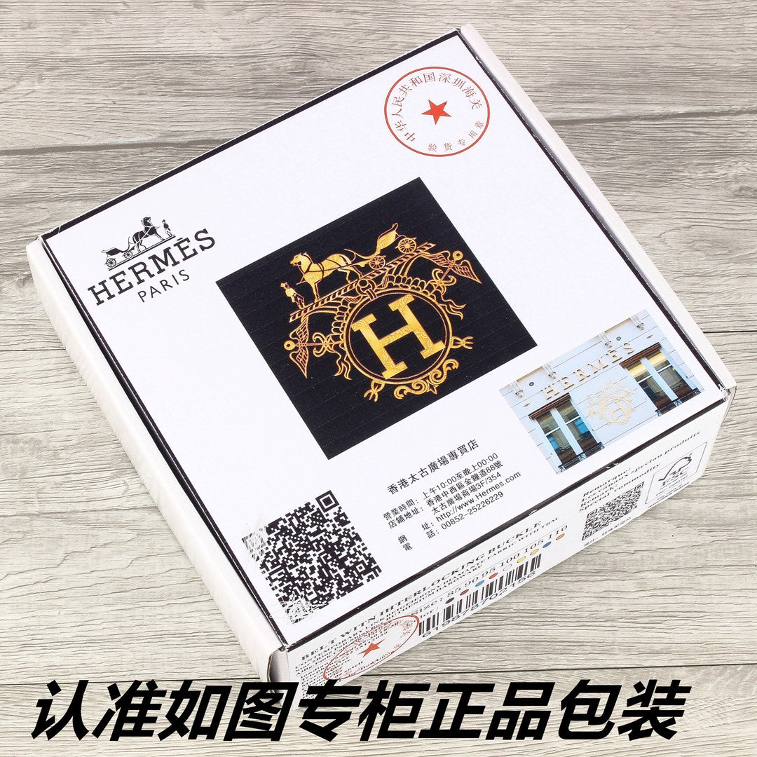 HM   Belt 38mm Black Crocodile Pattern Gold Buckle 620264