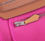HM HERBAG ZIP 31 BRIGHT PINK AND COPPER CANVAS
