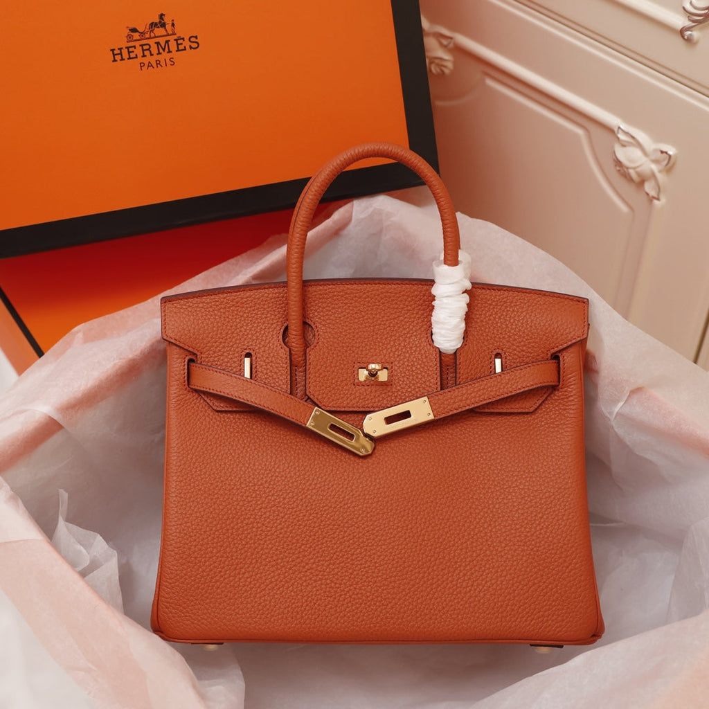 HM BIRKIN BAG 25 FIRE TOGO GOLD HARDWARE